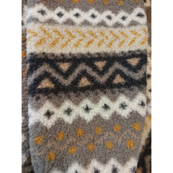 Old Navy Sherpa 1/4 Zip SHERPA UNISX S Fair Isle Aztec Fleece Sleeve POCKETS NWT - Picture 5 of 13